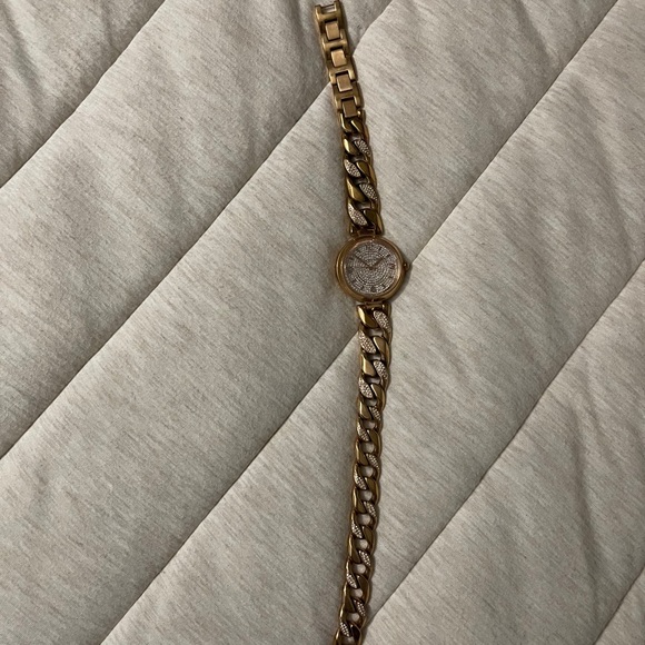 Michael Kors Women’s Gold Pave Crystal Wrap Watch - Picture 4 of 5